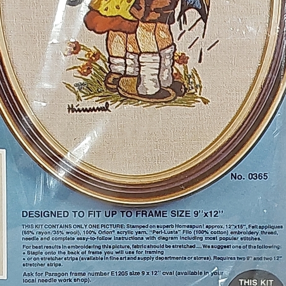 Vintage Paragon Needlecraft Esquisite HUMMEL Stitchery Kit Umbrella Children NEW - Picture 3 of 7